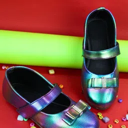 BAESD Girls Bow Detailed Textured Ballerinas-image-16
