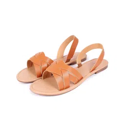 WZAYA Cross Strap Open Toe Flats-7