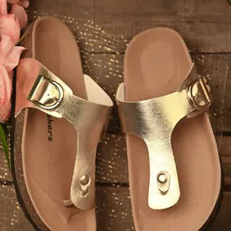 BRISKERS Buckle Detailed Open Toe Flats-20