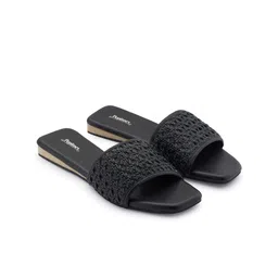 PEPITOES Textured Open Toe Flats-11