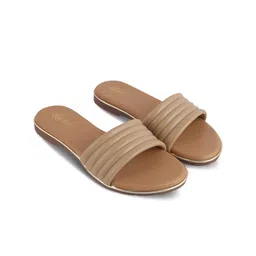Tresmode Textured Open Toe Flats-77