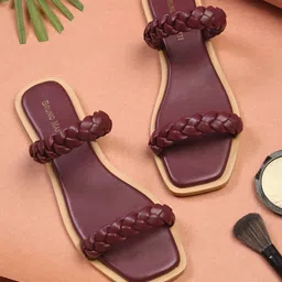 Bruno Manetti Women Brown Open Toe Flats-image-75
