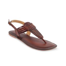 Metro Braided  Leather T-Strap Flats With Buckle Closure-image-11