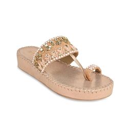Rocia Women Embellished Ethnic One Toe Flats with Embroidered-57