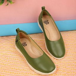 Carlton London sports Women Olive Green Ballerinas Flats-image-38