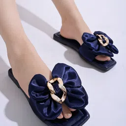 Shoetopia Open Toe Flats With Bows-41