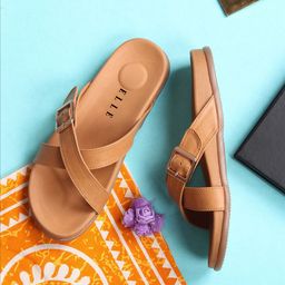 ELLE Women Textured Open Toe Flats-13