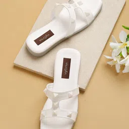 VALIOSAA Textured Open Toe Flats-image-32