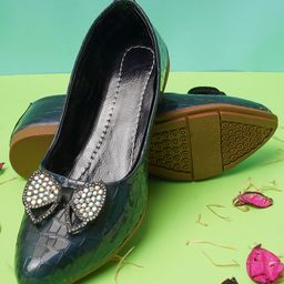 BAESD Girls Embellished Pointed Toe Ballerinas With Bows-picture-21