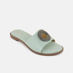 Luxyfeel Women Embellished Party Open Toe Flats-image-25