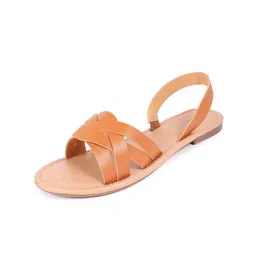 WZAYA Open Toe Flats With Backstrap image 3
