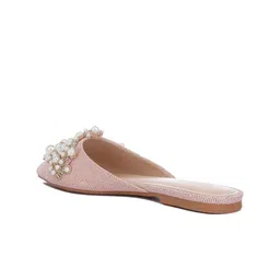 RAG & CO Embellished Pointed Toe Fabric Party Mules image 4
