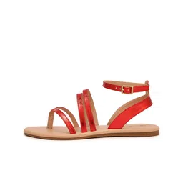 WZAYA Open Toe Flats With Ankle Loop image 3