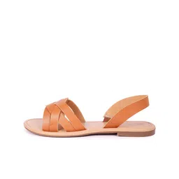 WZAYA Open Toe Flats With Backstrap image 2