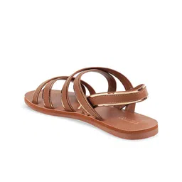Metro Cross Strap Open Toe Flats With Backstrap image 2