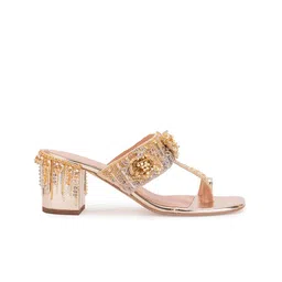 5 ELEMENTS Embellished Open Toe Block Heels image 4