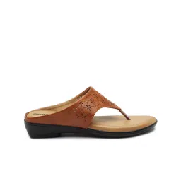 sneakers villa Textured Leather Open Toe Flats With Laser Cuts image 5