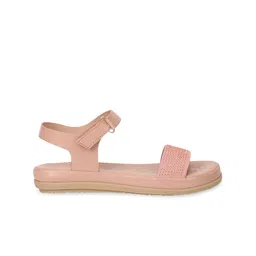 Truffle Collection Textured Backstrap Open Toe Flats image 4