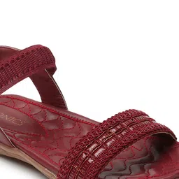 ICONICS Textured Open Toe Flats image 3