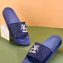 Greentech Men Printed Rubber Sliders With Velcro Closure-11