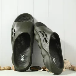 HRX by Hrithik Roshan Men Olive Green Rubber Sliders-18