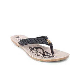 Paragon Women Black & Grey Self Design Thong Flip-Flops-picture-20