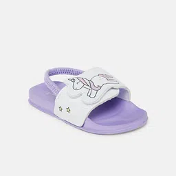 Pantaloons Junior Girls Unicorn Printed Backstrap Sliders-1
