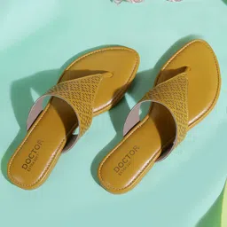 DOCTOR EXTRA SOFT Memory Foam Textured Open Toe Flats With Laser Cuts-22