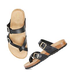 MOZAFIA Buckled Textured One Toe Flats-image-6