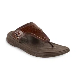 Carlton London Men Brown Textured Flip Flops-image-76