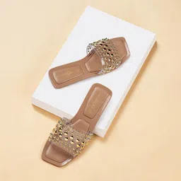 Forever Glam by Pantaloons Embellished Open Toe Flats-image-50
