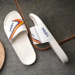 HRX by Hrithik Roshan Men Off White Printed Sliders-28