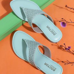DOCTOR EXTRA SOFT Memory Foam Textured Open Toe Flats With Laser Cuts-17