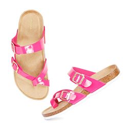 MOZAFIA Buckled One Toe Flats-12