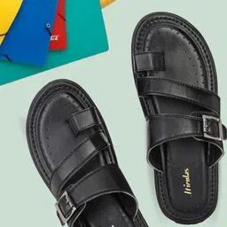 HIROLAS Men One Toe Comfort Sandals With Buckle Detail-image-67