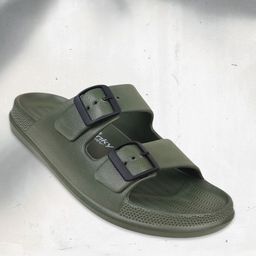 TRV Men Buckle Detailed Slip On Flip Flops-image-47