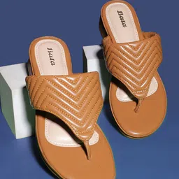 Bata Textured Open Toe T-Strap Flats-92