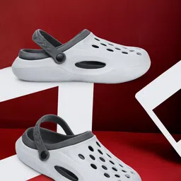 The Roadster Lifestyle Co. Men Grey Clogs With Laser Cut & Backstrap-28