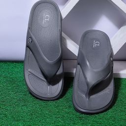 Carlton London Men Grey Rubber Thong Flip-Flops-image-49