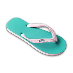 NoStrain Men Green & Pink Rubber Thong Flip-Flops-6