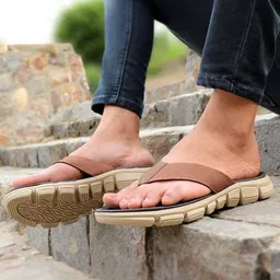 FAUSTO Men Tan & Brown Thong Flip-Flops-21