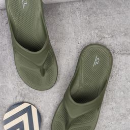 Carlton London Men Olive Green Croslite Thong Flip-Flops-image-61