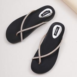 Sherrif Shoes Women Embellished Open Toe Flats-25