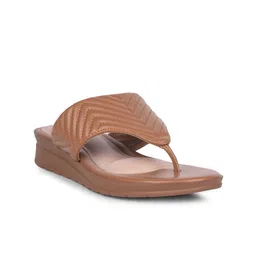 Bata Textured Open Toe T-Strap Flats image 2
