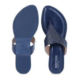 DOCTOR EXTRA SOFT Textured Memory Foam Open Toe Flats With Laser Cuts image 2