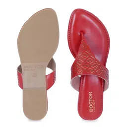 DOCTOR EXTRA SOFT Memory Foam Textured Open Toe Flats With Laser Cuts image 5