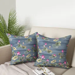PETAL HOME Set of 2 Floral Square Cushion Covers-13