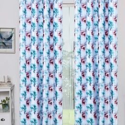 BELLA TRUE White & Blue Set of 2 Door Curtains-image-95