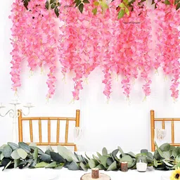 WELL ART GALLERY Pink 10 Pieces Hanging Artificial Flower-33