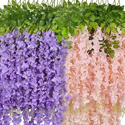 WELL ART GALLERY Purple & Peach 10 Pieces Hanging Blossom Artificial Flowers-image-47